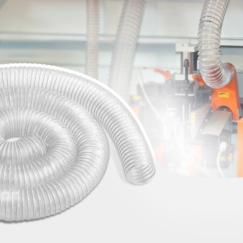 PVC-muovinen puruletku 63 mm x 3050 mm hiiliteräskierrolla 4 ruostumatonta kiristintä