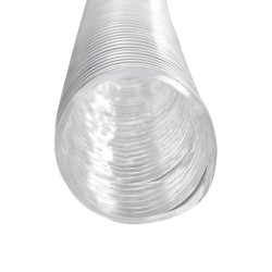 Pölynpoistoletku PVC 63 mm 6 1 m läpinäkyvä hiiliteräskierre 4 kpl 304 kiristimiä