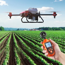 Kädessä pidettävä tuulimittari tuulennopeus lämpötila ilmavirta tuulen vaikutuslämpötila taustavalaistu näyttö roiskeenkestävä