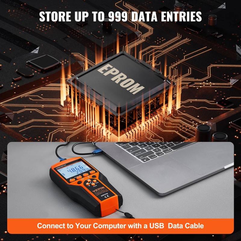 Käsikäyttöinen jaettu CFM-tuulimittari ABS-TPE-materiaali LED-näyttö tuulennopeus lämpötila