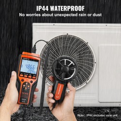 Käsikäyttöinen jaettu CFM-tuulimittari ABS-TPE-materiaali LED-näyttö tuulennopeus lämpötila