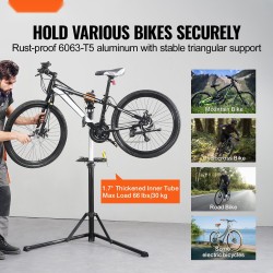 Polkupyörän huoltoteline alumiini säädettävä korkeus 1020–1600 mm 30 kg kantavuus