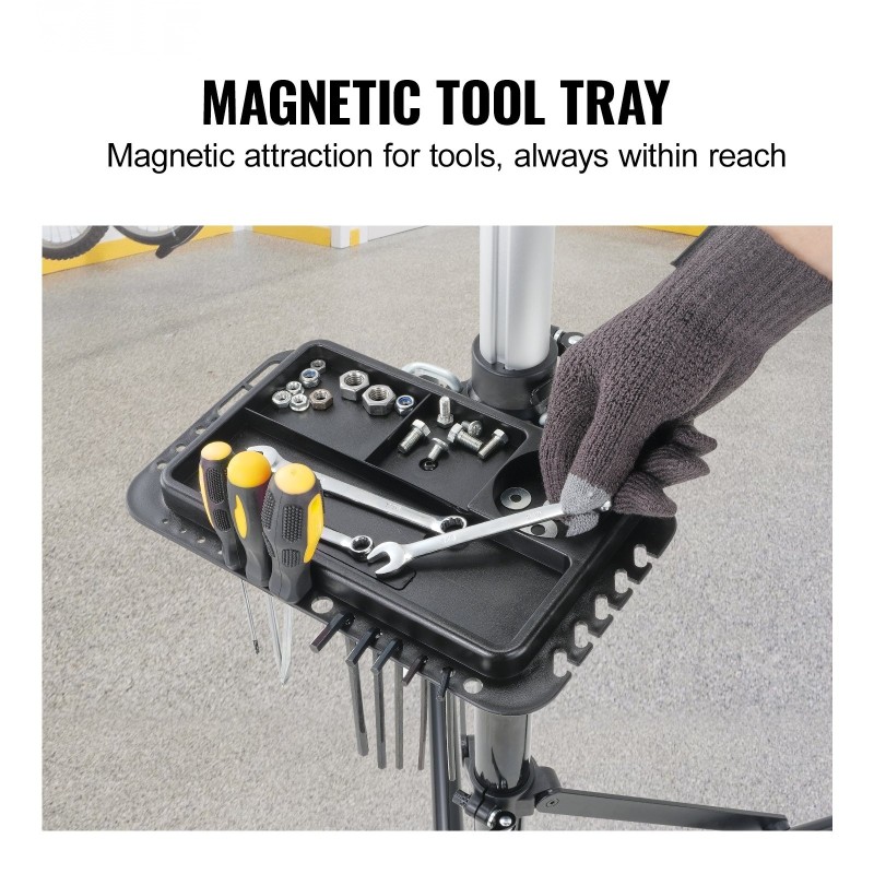 Polkupyörän huoltoteline alumiini säädettävä korkeus 1020–1600 mm 30 kg kantavuus