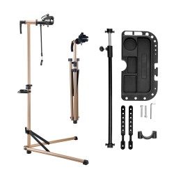 Pyörän huoltoteline Q195-teräs kantavuus 39.9 kg säädettävä 105–152 cm magneettitarjotin 360° puristin