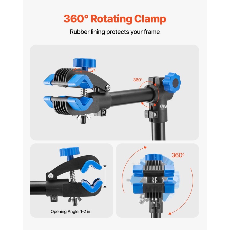 Pyörän huoltoteline Q195-teräs 29,9 kg kantavuus 835–1440 mm taittuva magneettinen työkalutarjotin