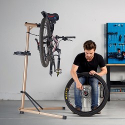 Pyörän huoltoteline teräs ja alumiini 49,9 kg kantavuus säädettävä korkeus 1025–1510 mm
