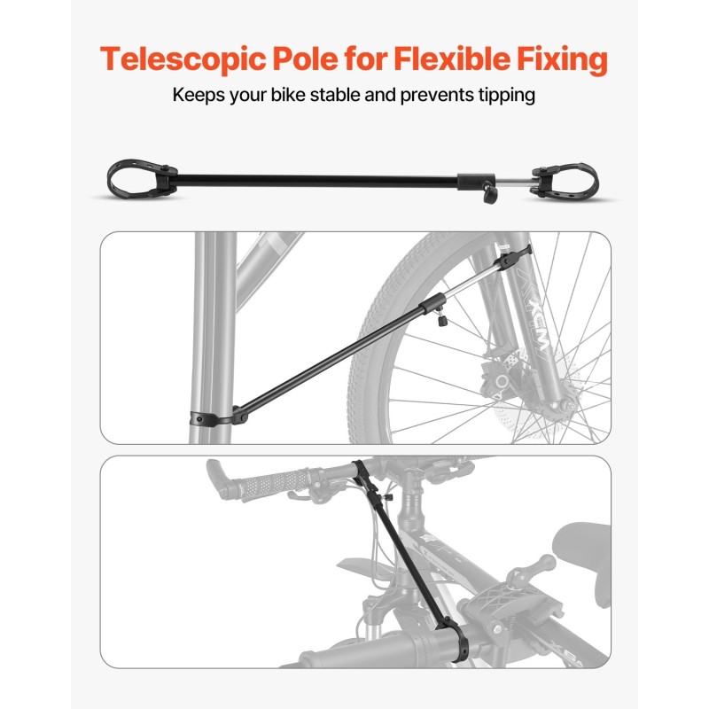 Pyöränhuoltoteline alumiiniseos säädettävä 1035–1630 mm korkeus 38,6 kg kantavuus magneettinen työkalutaso