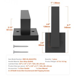 Ovenkahva neliömäinen sinkkiseos käännettävä 1 kappale mattamusta sisäoviin