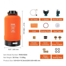 Kannettava vedenpehmennin elintarvikelaatuisella hartsilla 3/4-tuuman messinkiliittimillä 42-tuumaisella letkulla