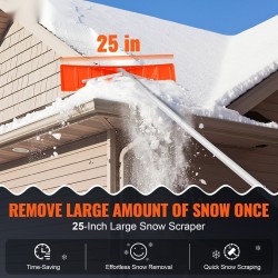 Lumiharja ABS-muovinen terä 63,5 cm säädettävä alumiinivarsi 5–21 jalkaa luistamaton kahva