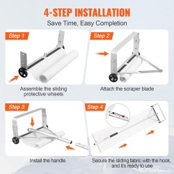 Kattolumiharja alumiinirunko 914,4 cm ulottuvuus 48,3 cm terä liukukankaalla liukuestekahvalla