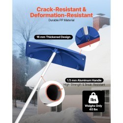 Kattolumikola PP-muoviterä 600 mm alumiinivarsi säädettävä 1180–5550 mm pyörillä