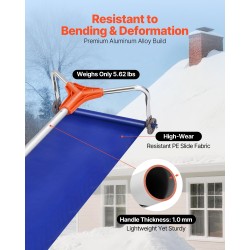 Kattolumiharava 27 cm alumiiniterä säädettävä 1,25–5,24 m pyörillä liukukankaalla