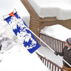 Kattolumiharava 27 cm alumiiniterä säädettävä 1,25–5,24 m pyörillä liukukankaalla