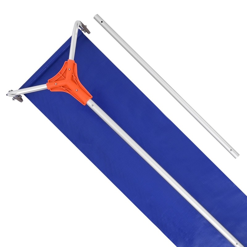 Kattolumiharava 27 cm alumiiniterä säädettävä 1,25–5,24 m pyörillä liukukankaalla