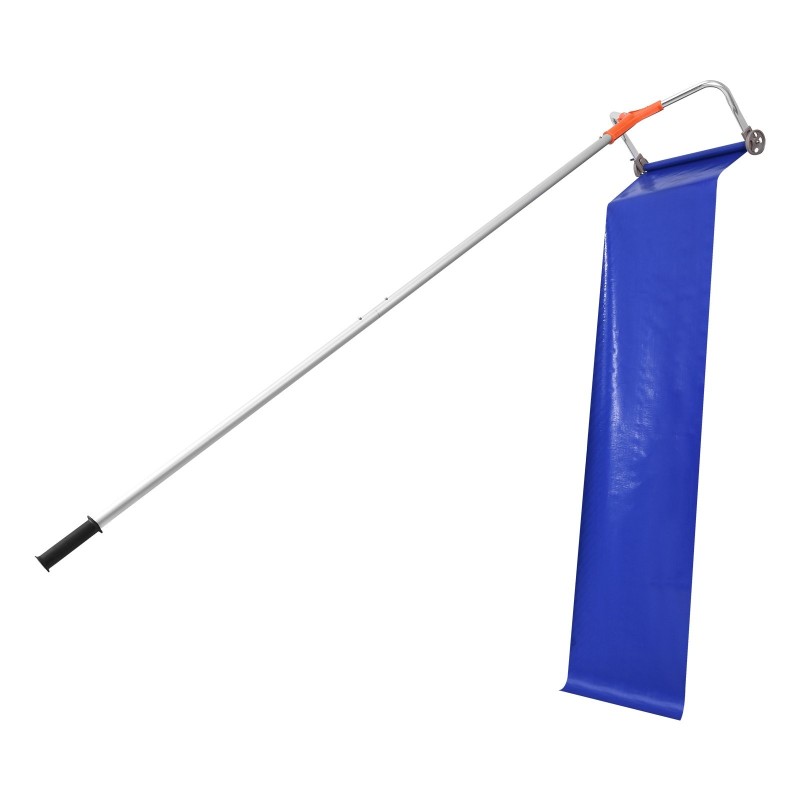 Kattolumiharava 27 cm alumiiniterä säädettävä 1,25–5,24 m pyörillä liukukankaalla