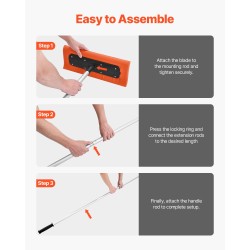 Kattolumilapio korkeatiheyksisellä 45 cm vaahtoterällä säädettävä 2,25–5,62 m alumiinivarrella ja liukumattomalla kahvalla