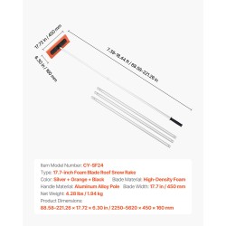 Kattolumilapio korkeatiheyksisellä 45 cm vaahtoterällä säädettävä 2,25–5,62 m alumiinivarrella ja liukumattomalla kahvalla