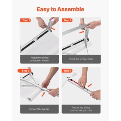 Kattolumiharja alumiiniterällä säädettävällä varrella 1.58–9.13 m rullilla