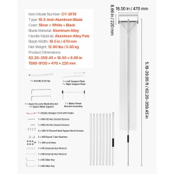 Kattolumiharja alumiiniterällä säädettävällä varrella 1.58–9.13 m rullilla
