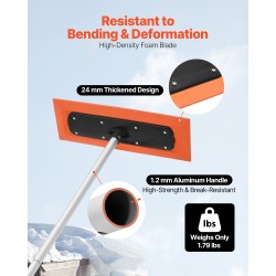 Lumiharja alumiinivarsi 1,2 m vaahtomuoviterä 45 cm liukumaton kahva