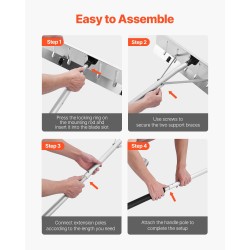 Kattolumiharja 66 cm alumiiniterällä säädettävä 2,3–6 m varsi rullilla