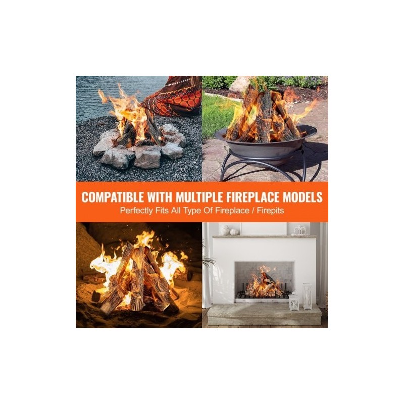 Keramiikkahalkosarja 8 kpl lämmönkestävä tammipuun ulkonäkö kaasukamiinoihin