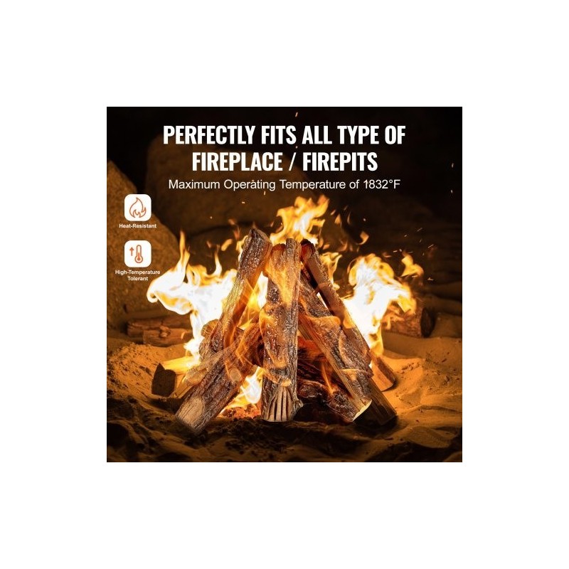 Keramiikkahalkosarja 8 kpl lämmönkestävä tammipuun ulkonäkö kaasukamiinoihin