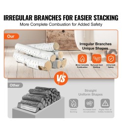 Keraamikuituiset koivupuut 6 kpl kaasutakkaan sisä ja ulkokäyttöön