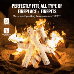 Keraamikuituiset koivupuut 6 kpl kaasutakkaan sisä ja ulkokäyttöön