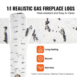 Keraamikuituiset koivupuut 6 kpl kaasutakkaan sisä ja ulkokäyttöön