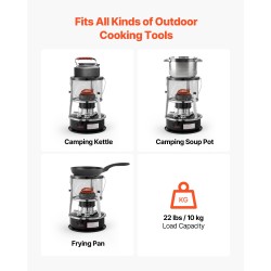 Siirrettävä kerosiinilämmitin ja liesi 9000 BTU 19 L säädettävä liekki musta