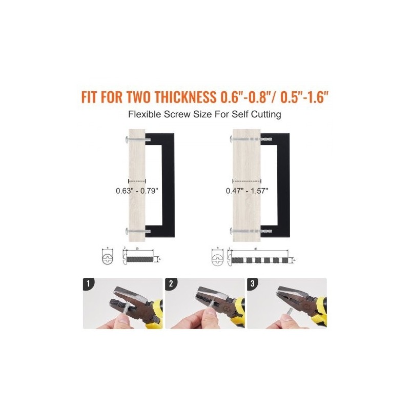 Kaapinvedin ruostumatonta terästä 128 mm reikaväli 10 kpl mattamusta ohut neliömäinen