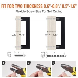 Kaapinvetimet ruostumaton teräs keskeltä keskelle 160 mm 30 kpl mattamusta ohut neliömäinen