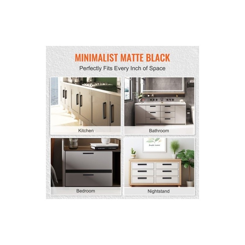 Kaapinvetimet ruostumaton teräs keskeltä keskelle 160 mm 30 kpl mattamusta ohut neliömäinen