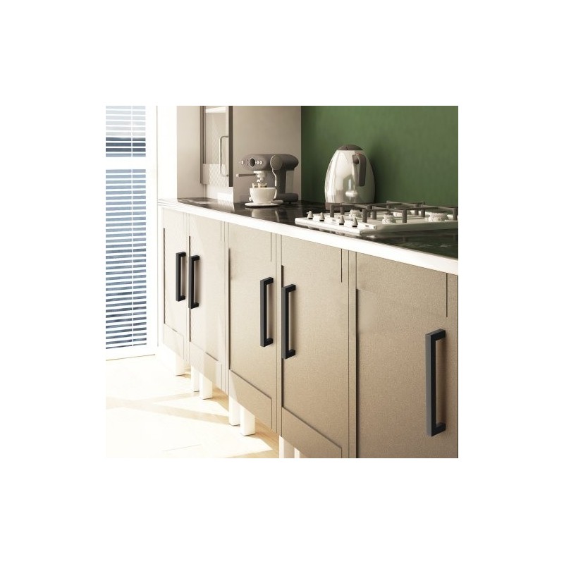 Kaapinvetimet ruostumaton teräs keskeltä keskelle 160 mm 30 kpl mattamusta ohut neliömäinen