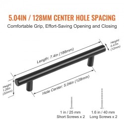 Kaapinvedin ruostumattomasta teräksestä 128 mm keskietäisyys mattamusta 30 kpl keittiöön