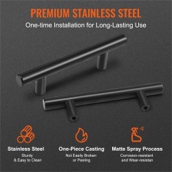 Kaapinvedin ruostumattomasta teräksestä 128 mm keskietäisyys mattamusta 30 kpl keittiöön