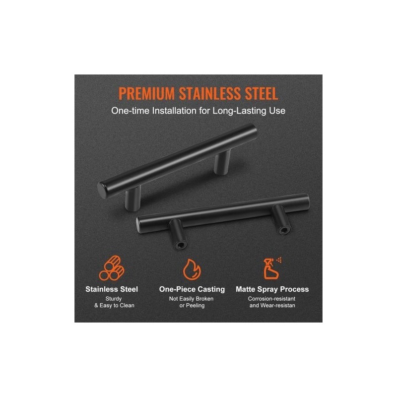 Kaapinvedin ruostumattomasta teräksestä 128 mm keskietäisyys mattamusta 30 kpl keittiöön