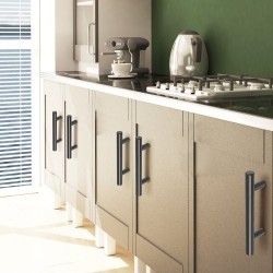 Kaapinvedin ruostumattomasta teräksestä 128 mm keskietäisyys mattamusta 30 kpl keittiöön