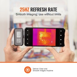 Lämpökamera 256×192 pikseliä 25 Hz Android‑yhteensopiva Type‑C‑liitäntä IP54 -20–550 °C