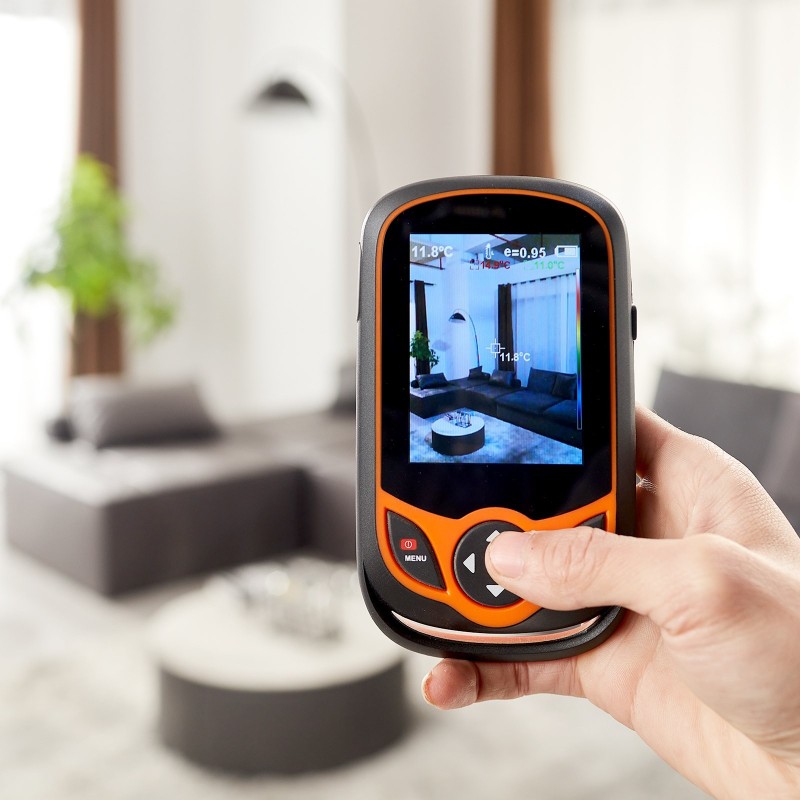 Taskukokoinen lämpökamera 256 x 192 infrapunaresoluutio 3,2 tuuman kosketusnäyttö IP54 -20–550°C