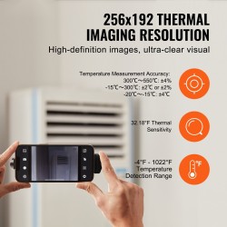 Lämpökamera älypuhelimelle 256×192 infrapunakuvantaja 640×480 näkyväkamera −20–550°C 25Hz IP54