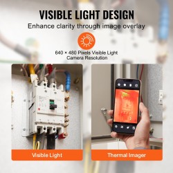 Lämpökamera älypuhelimelle 256×192 infrapunakuvantaja 640×480 näkyväkamera −20–550°C 25Hz IP54