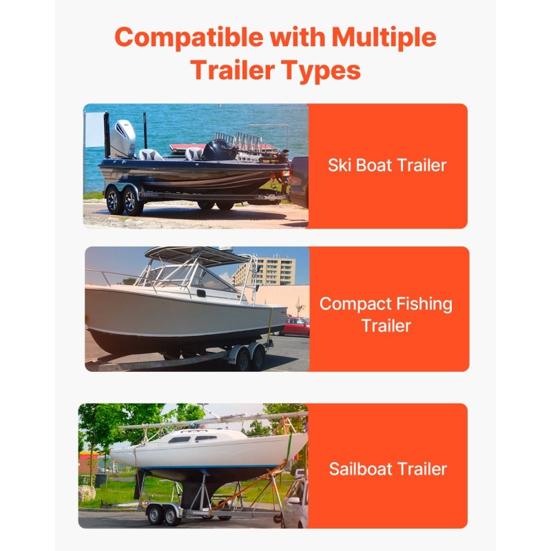 Venetrailereiden teräksiset säädettävät ohjainpylväät 2 kpl PVC pylväillä