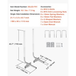 Venetrailereiden teräksiset säädettävät ohjainpylväät 2 kpl PVC pylväillä