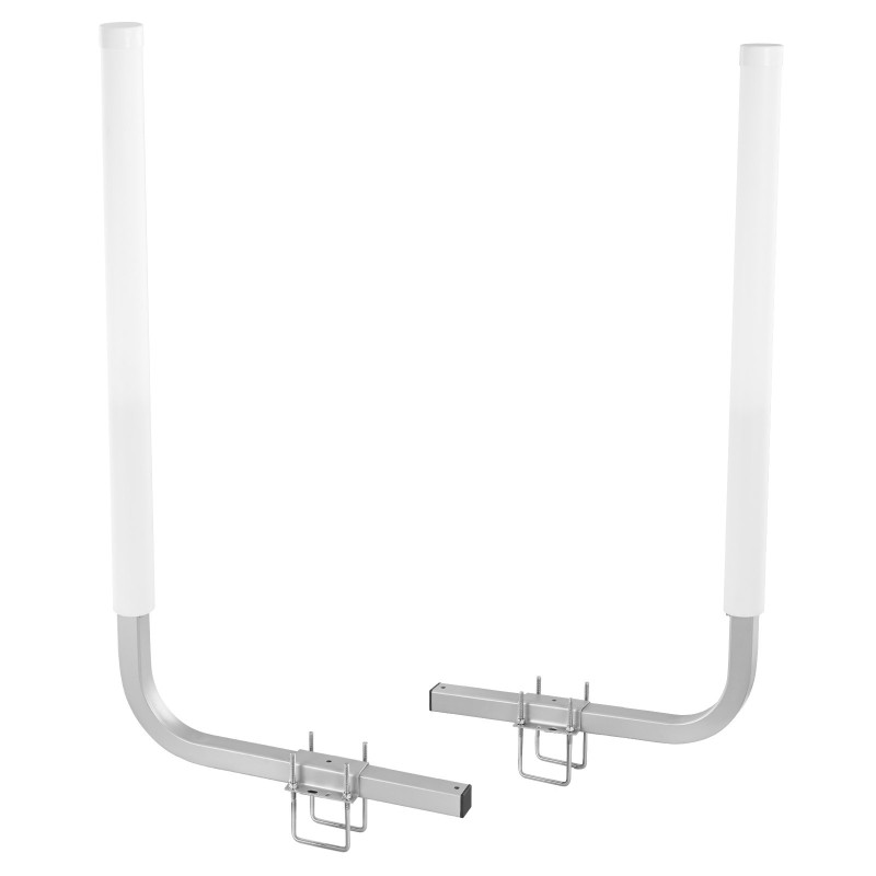 Venetrailereiden teräksiset säädettävät ohjainpylväät 2 kpl PVC pylväillä