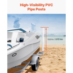 Venetrailerin ohjainpylväät teräs PVC säädettävät 1590 mm 2 kpl sopii veneille