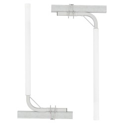 Venetrailerin säädettävät ohjaintolpat korkealujuusteräs 1215 mm pari PVC pylväillä