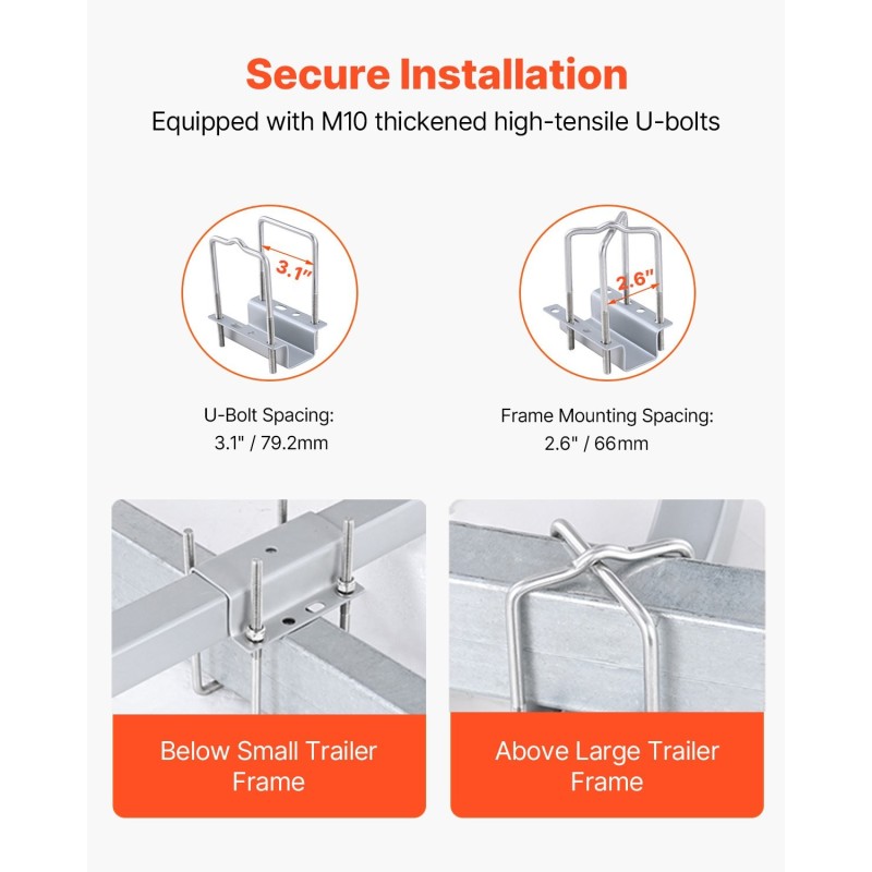 Venetrailerin säädettävät ohjaintolpat korkealujuusteräs 1215 mm pari PVC-pylväillä